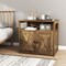 Cat Litter Box Enclosure with Double Barn Doors and Storage Shelf Ideal for Indoor Pet Use